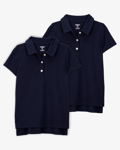Product image 1 of Kid 2-Pack Pique Uniform Polo Shirts - Navy