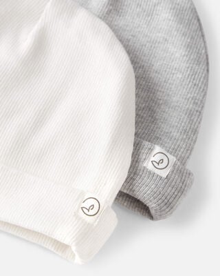Product image 2 of Baby 2-Pack Organic Cotton Rib Caps
