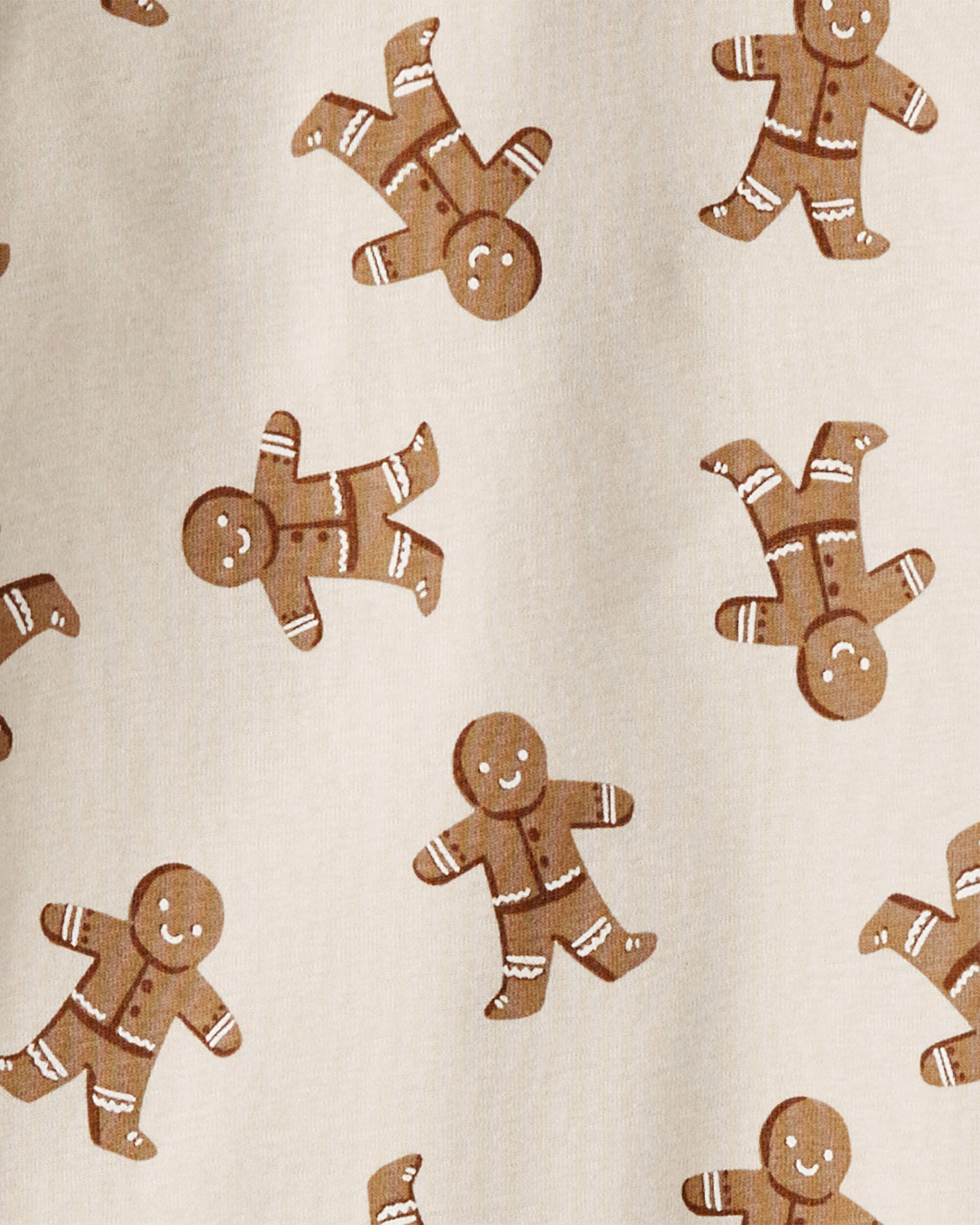 Kid Organic Cotton Pajamas Set Gingerbread Man Print