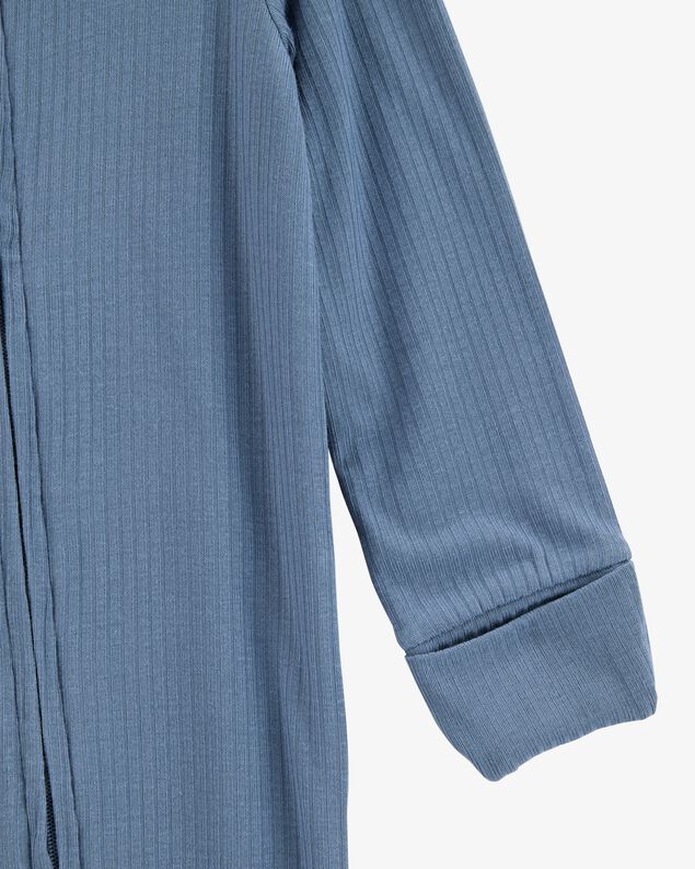 Product image 2 of Baby Boy Solid 2-Way Zip PurelySoft Convertible Foot Sleep & Play Pajamas - Navy
