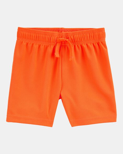 toddler boy active mesh shorts - orange