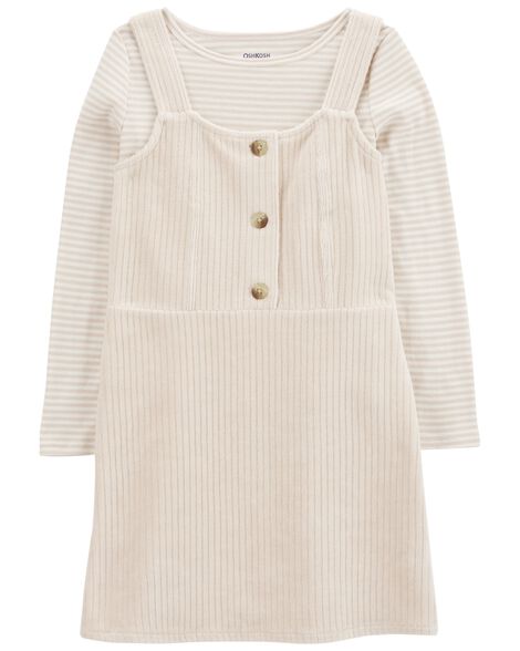 Kid Velour Long-Sleeve Dress Set - Cream - OshKosh | Carter
