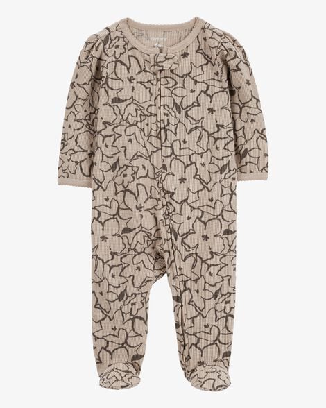Product image 1 of Baby Floral 2-Way Waffle Knit Sleep & Play Pajamas