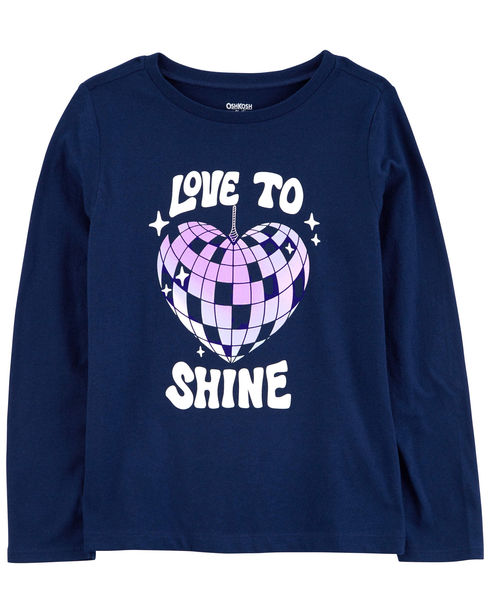 Kid Love to Shine Long-Sleeve Shirt - Navy - OshKosh | Carter's