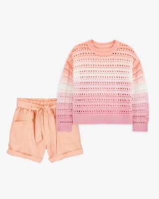 Product image 1 of Kid 2-Piece Ombre Pullover Sweater & Utility Short Set