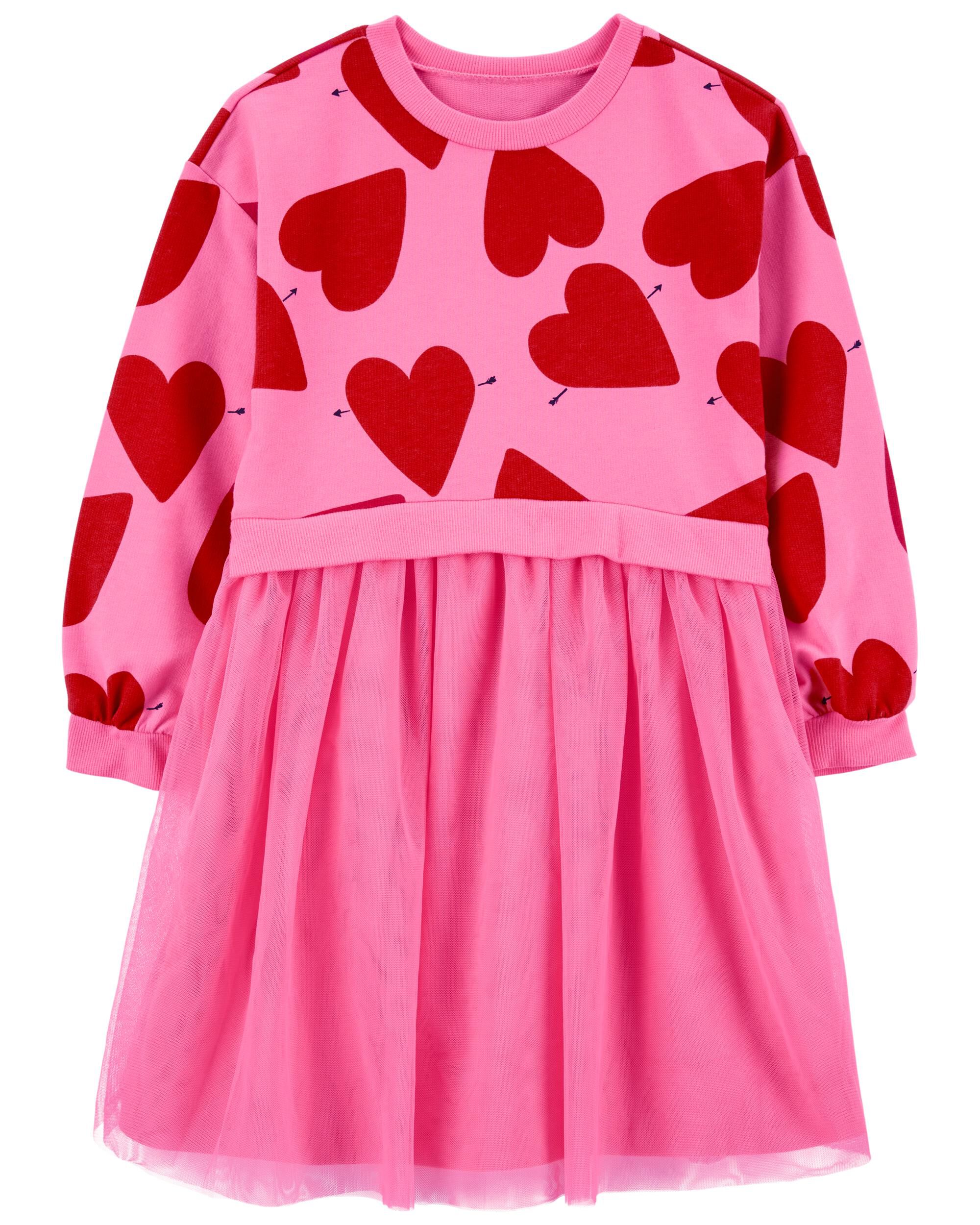 Kid Girl Heart Long Sleeve Dress Carter s Carter s