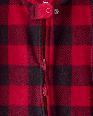 Product image 2 of Baby Plaid Print Reindeer Christmas Loose Fit Long-Sleeve Sleep & Play - Red