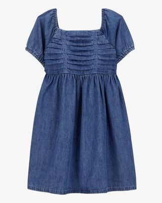 Product image 1 of Kid Smocked Iconic Denim Dress - Blue