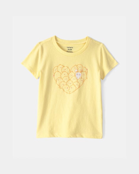 toddler girl easter chick graphic tee - yellow