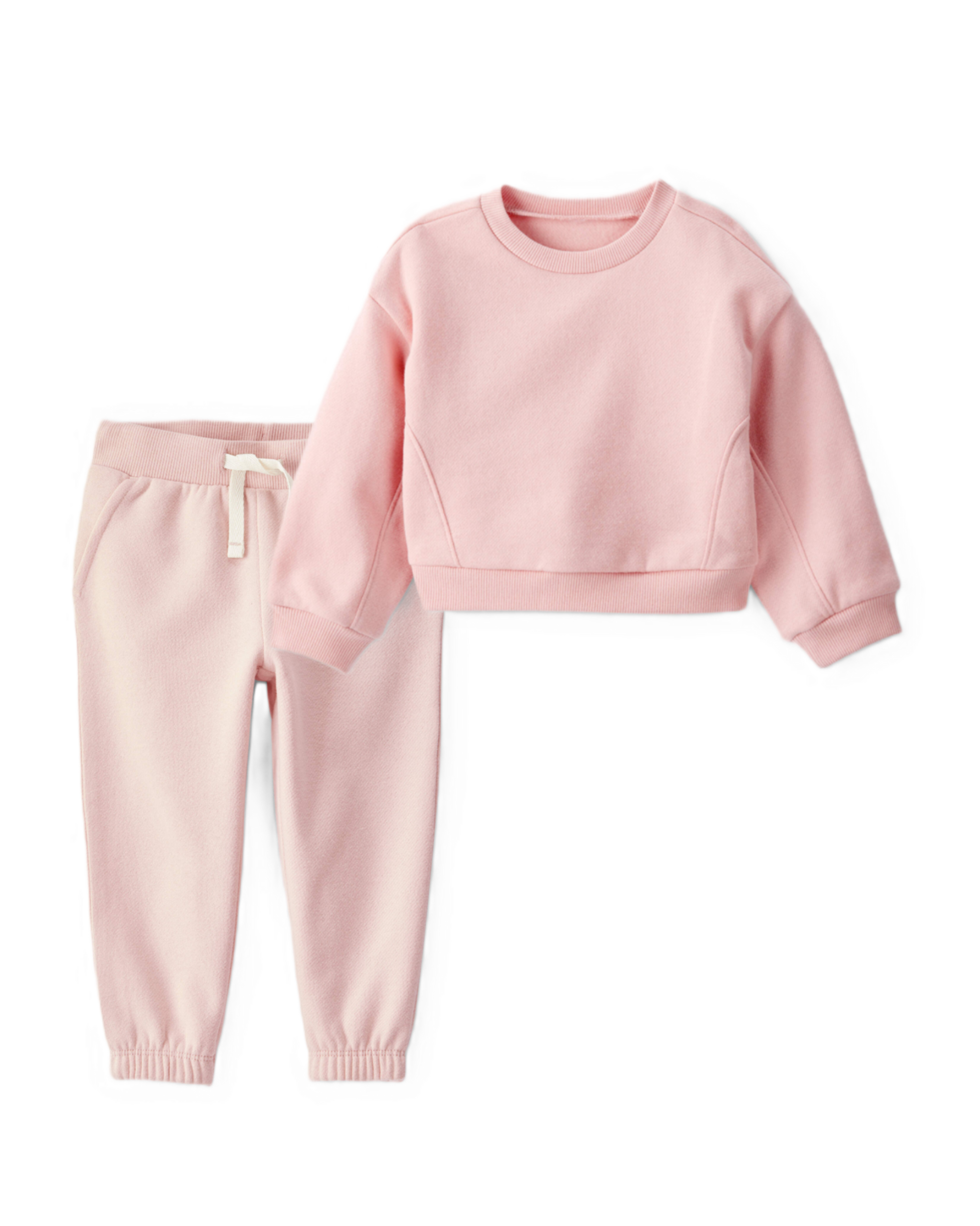 Toddler Girl 2-Piece Daydream Fleece Pullover Sweatshirt & Joggers Set - Pink