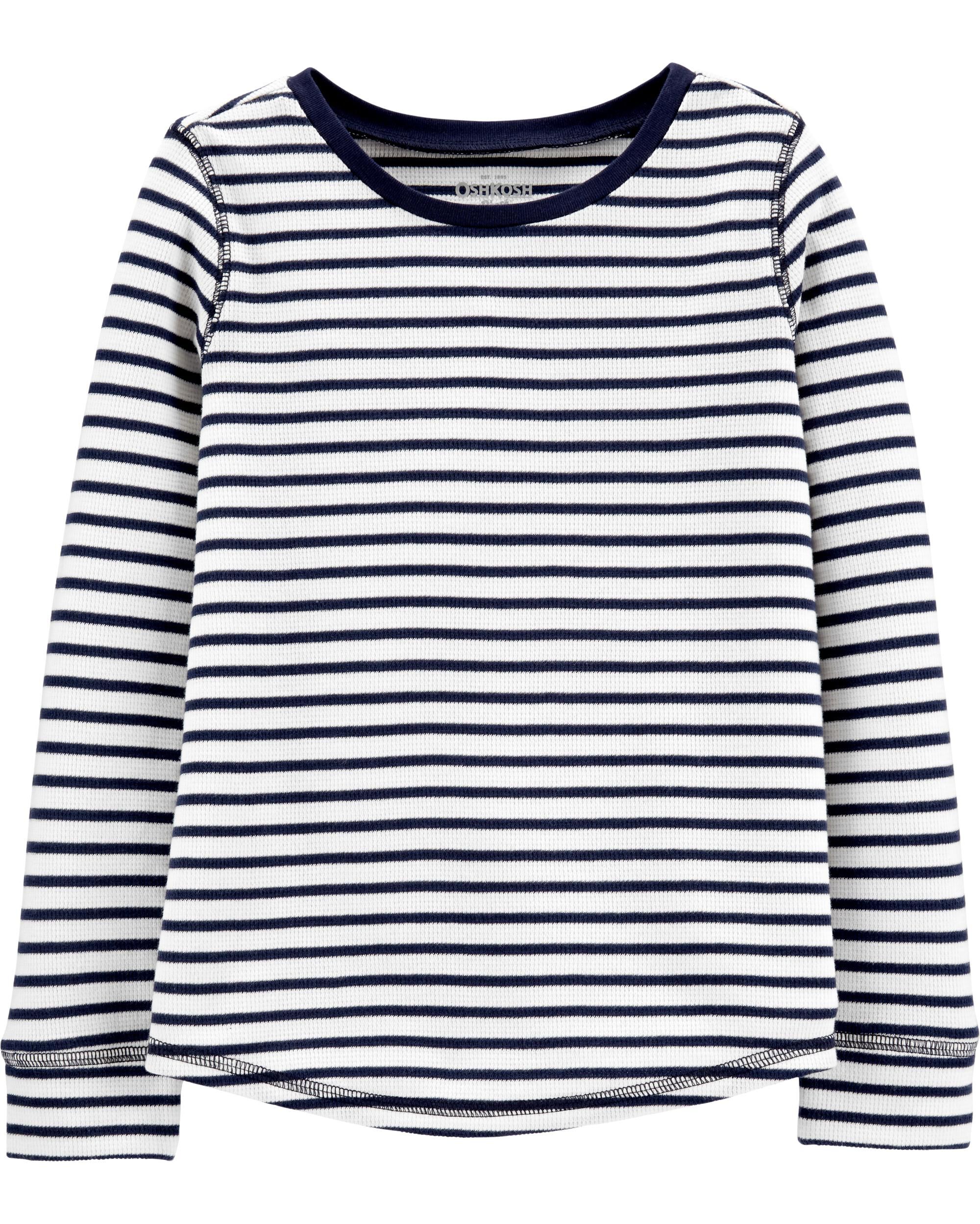 *CLEARANCE* Scoop Hem Striped Thermal Top