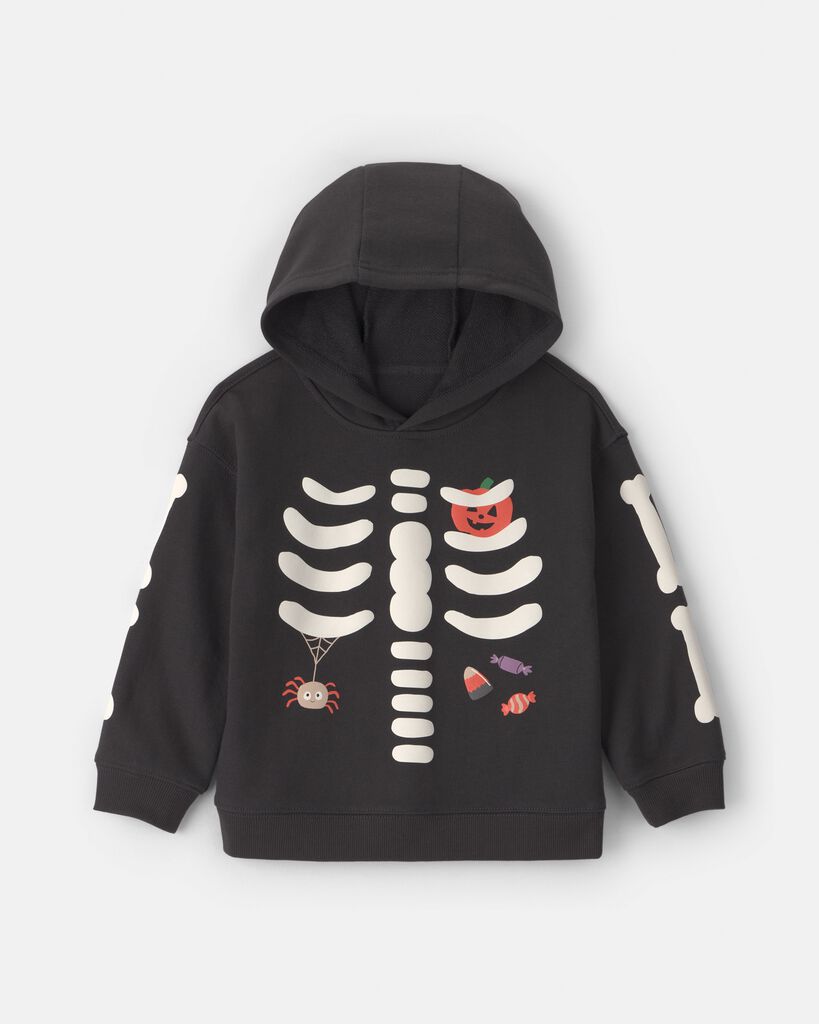 Carter's Toddler Boys' 2T-5T Skeleton Halloween Hoodie - Black/White