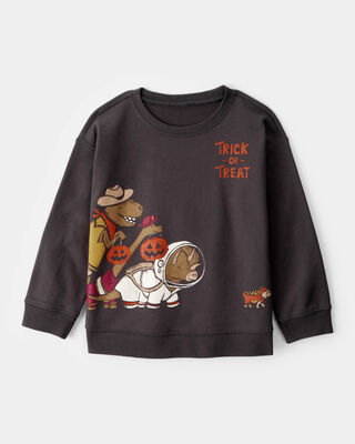 Product image 1 of Toddler Halloween Trick or Treat Dinosaur Pullover - Black