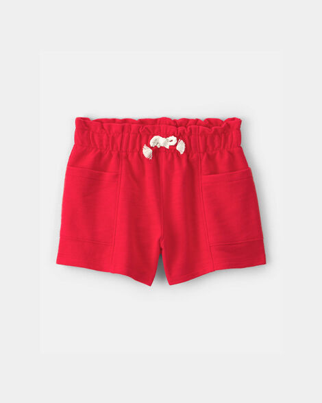 toddler girl french terry shorts - red