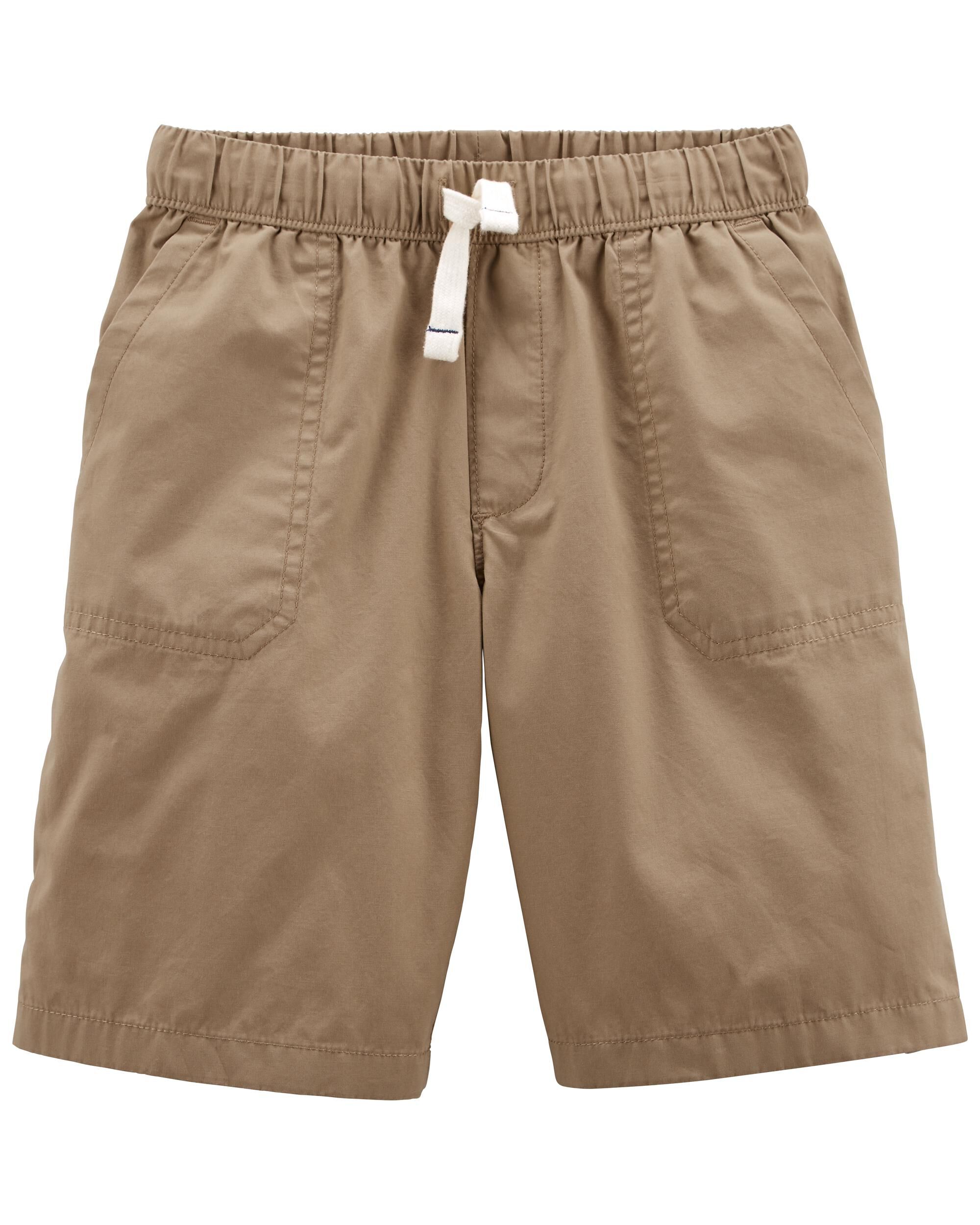 Carter's Boy Shorts 4T Functional Drawcord Khaki New 