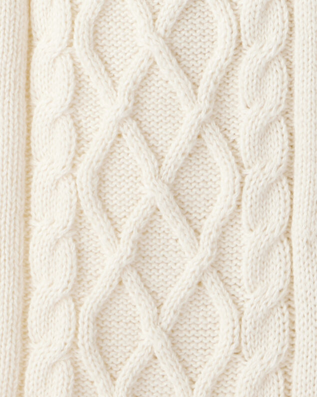 Product image 2 of Baby Boy Long-Sleeve Cableknit Jumpsuit - Cream