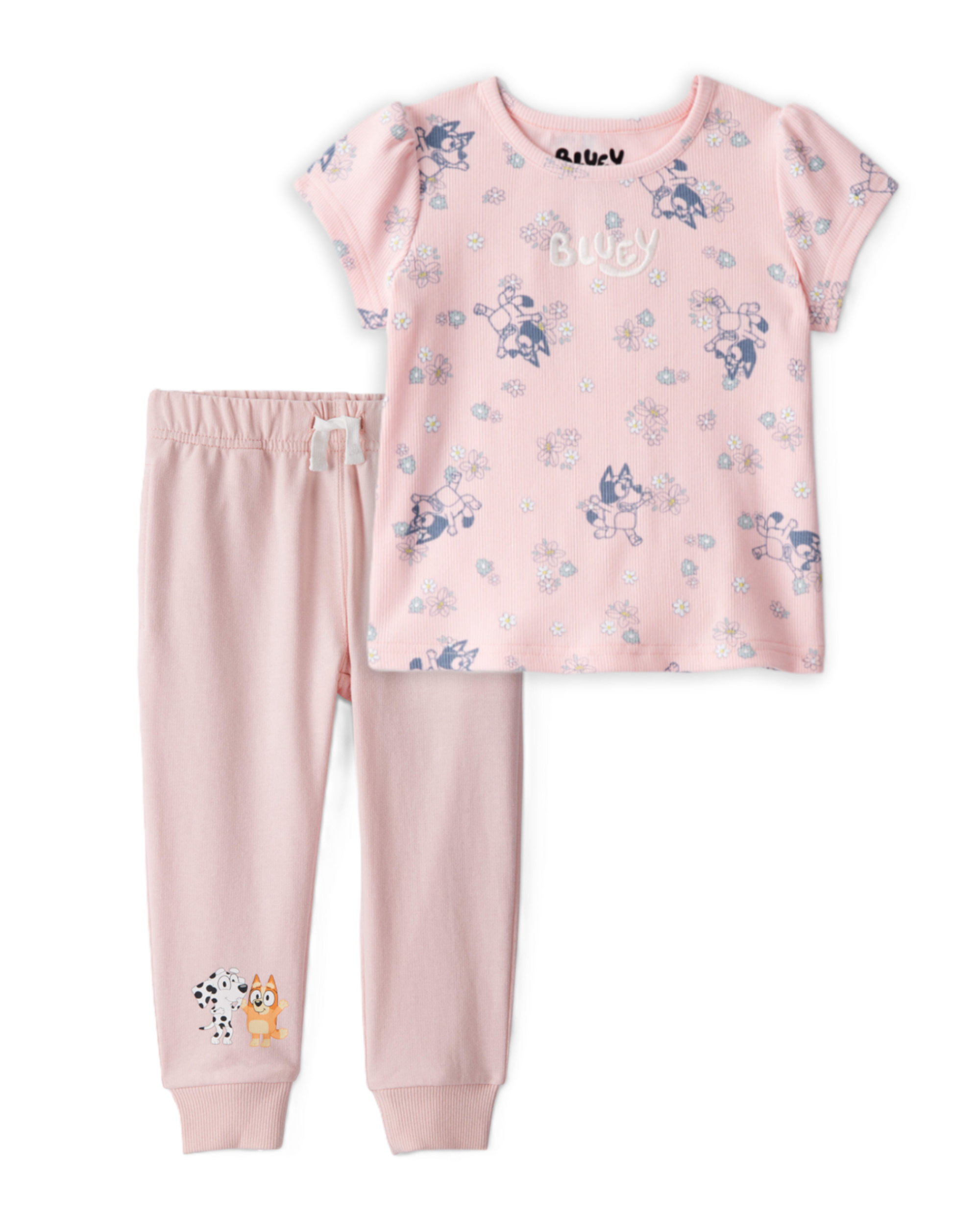 Toddler Girl 2-Piece Bluey Tee & Joggers Set - Pink