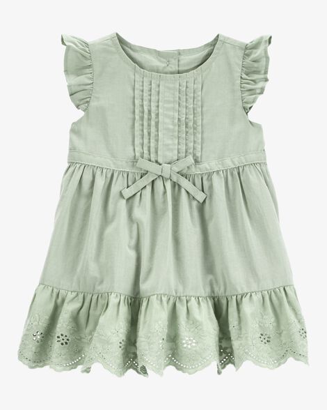 Product image 1 of Baby Textured Eyelet Dress- Green