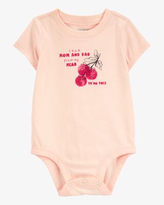Product image 1 of Baby Mom And Dad Tomatoes Short-Sleeve Bodysuit - Pink