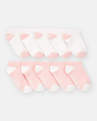 Product image 1 of Toddler Girl 10-Pack No Show Socks - Pink/White