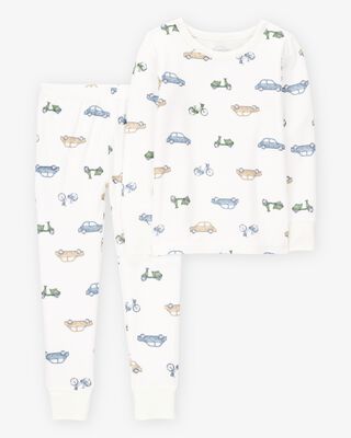 Product image 1 of Toddler Car Print PurelySoft 2-Piece Pajamas - Ivory