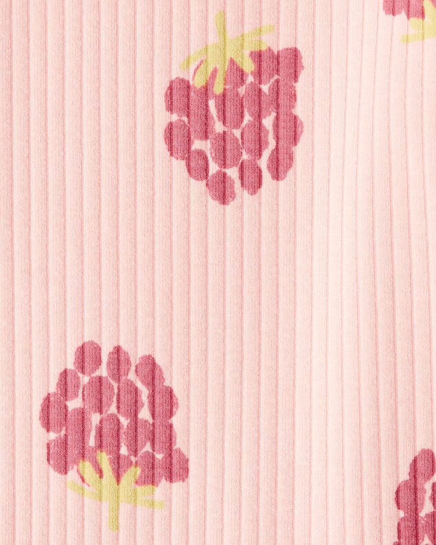 Product image 2 of Baby Girl Raspberry Print Long-Sleeve Fashion Bodysuit - Pink