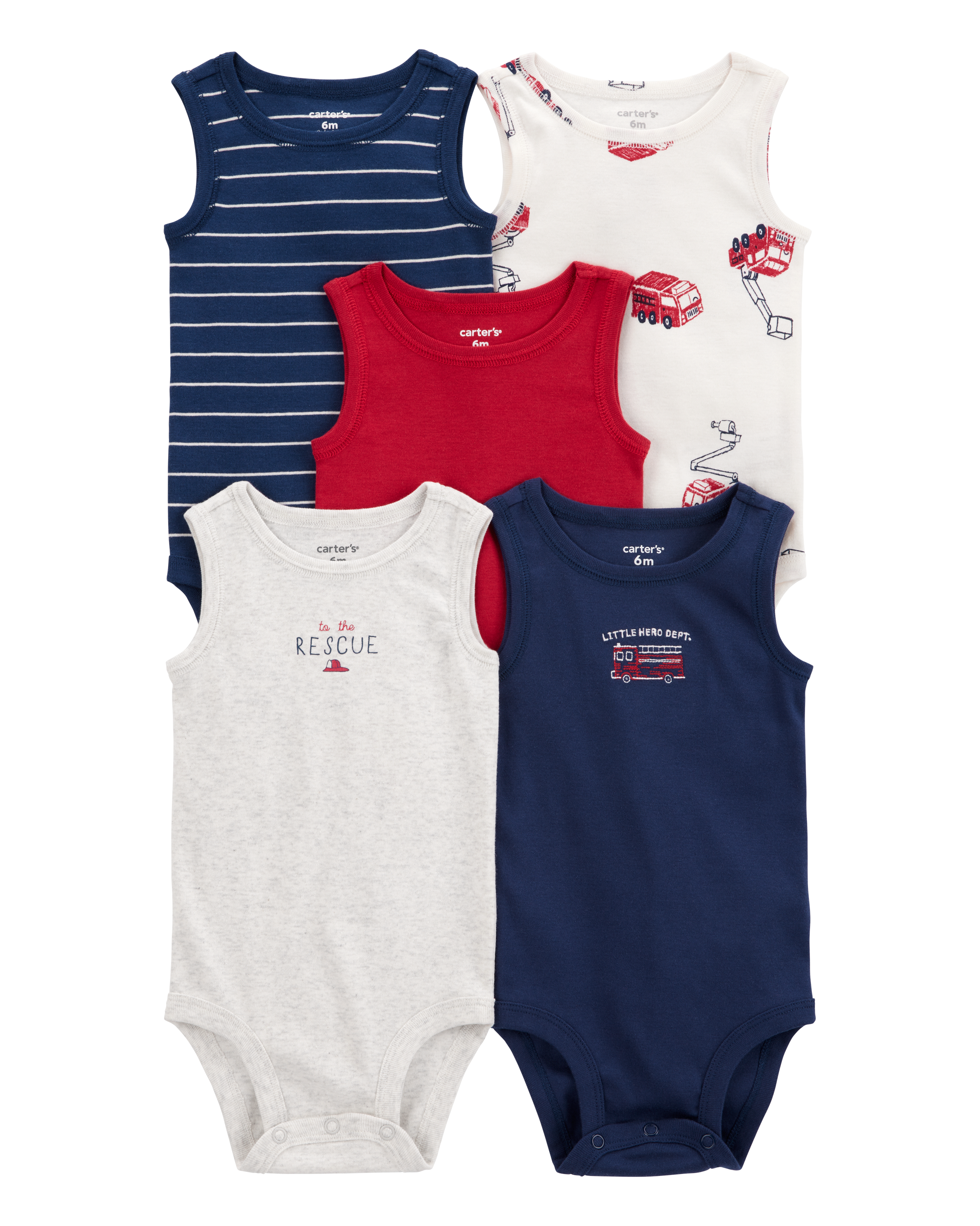 Baby Boy 5-Pack Sleeveless Bodysuits