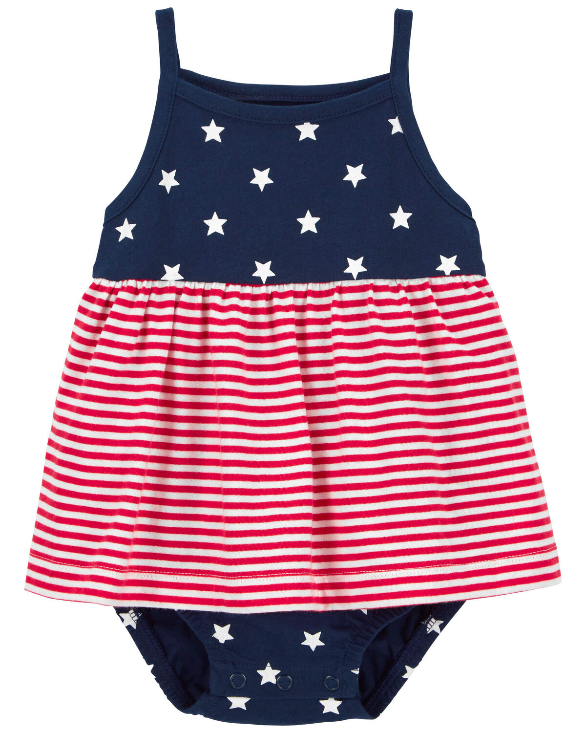 Red/White/Blue Baby 4th Of July Sunsuit