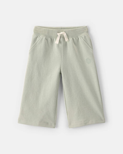 Baby Girl French Terry Drawstring Pants - Green