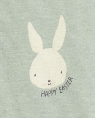 Product image 2 of Kid Bunny Print Easter Snug Fit Cotton 2-Piece Pajamas - Green