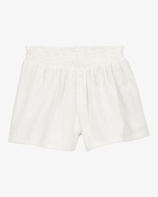 Product image 1 of Kid Pull-On Smocked Shorts - Cream