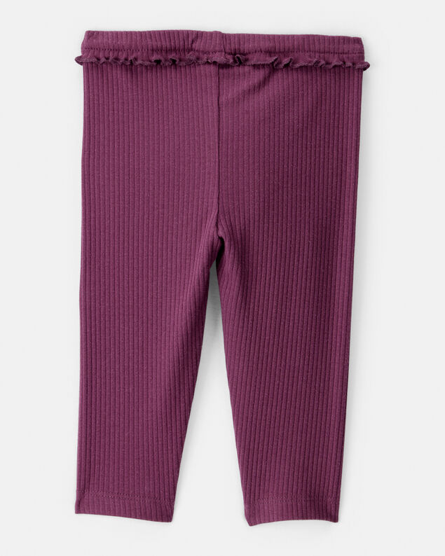 Product image 2 of Baby Girl 2-Pack Ruffle Waist Rib Pants - Purple