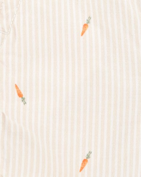  Product image 3 of Baby Carrot Print Striped Shortalls - Cream
