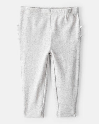 Product image 2 of Baby 2-Pack Ruffle-Detail Cotton Pants - Grey/Pink