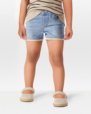 Product image 2 of Toddler Eyelet Hem Iconic Denim Short - Daytona Wash