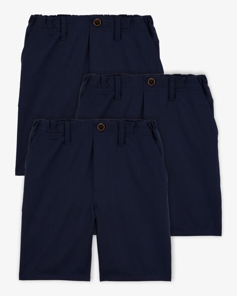  Product image 1 of Kid 3-Pack Active Pull-On Uniform Shorts - Navy