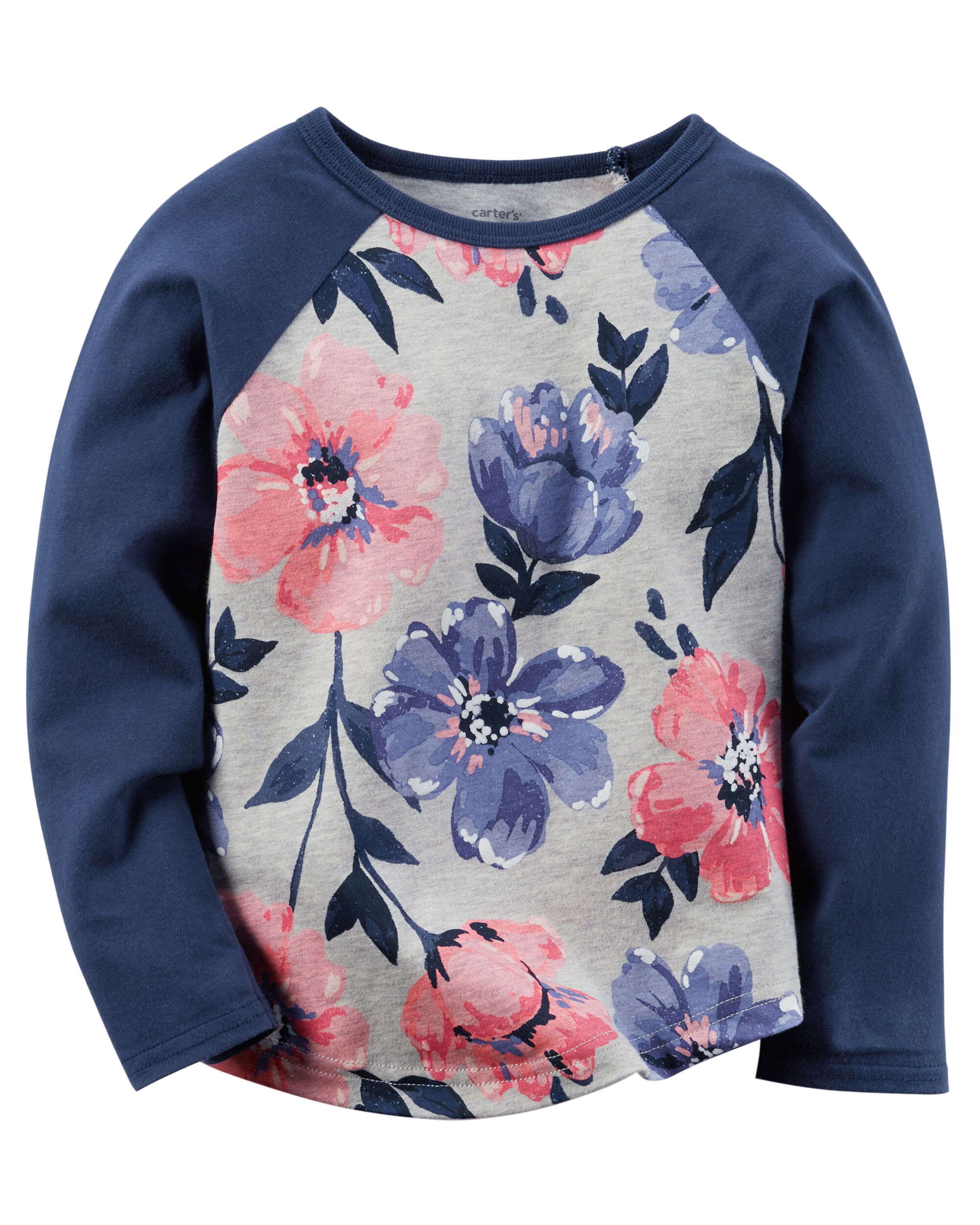 Images Long Sleeve Floral Raglan Tee