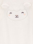 White - Baby Sheep Fuzzy Jumpsuit, Selected