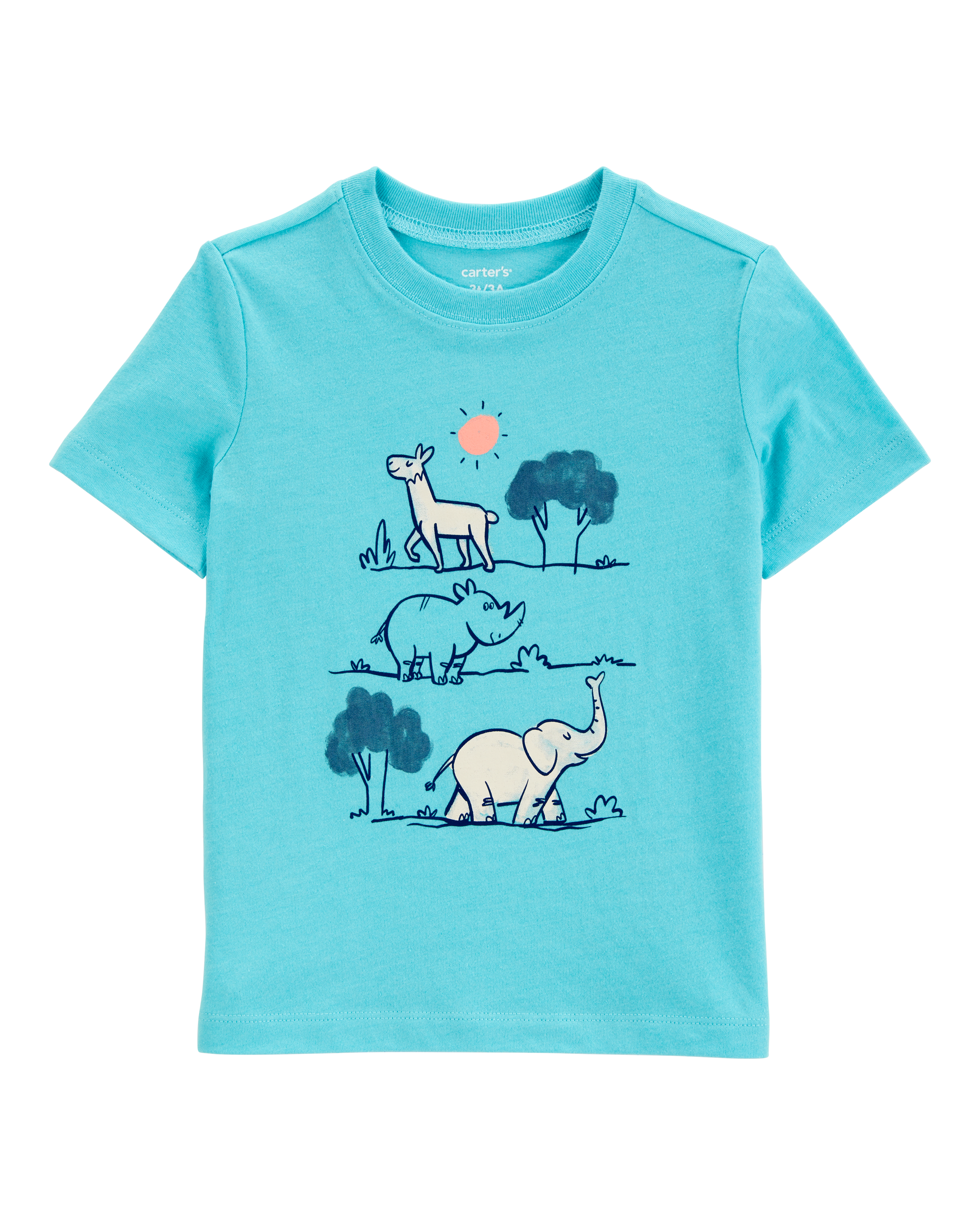 Toddler Boy Zoo Animals Short-Sleeve Graphic Tee - Blue