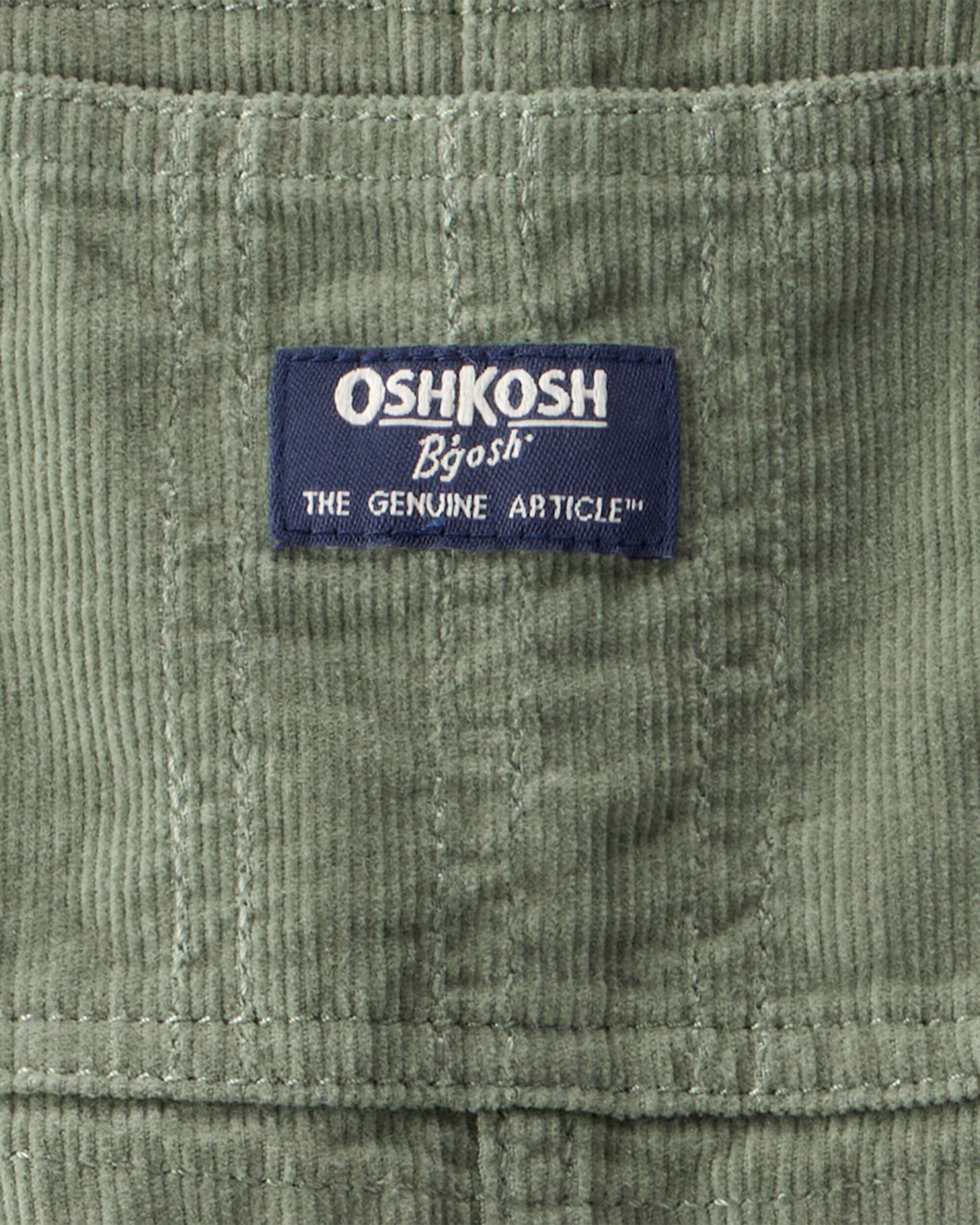 Baby Neutral Solid Corduroy Overalls - Green