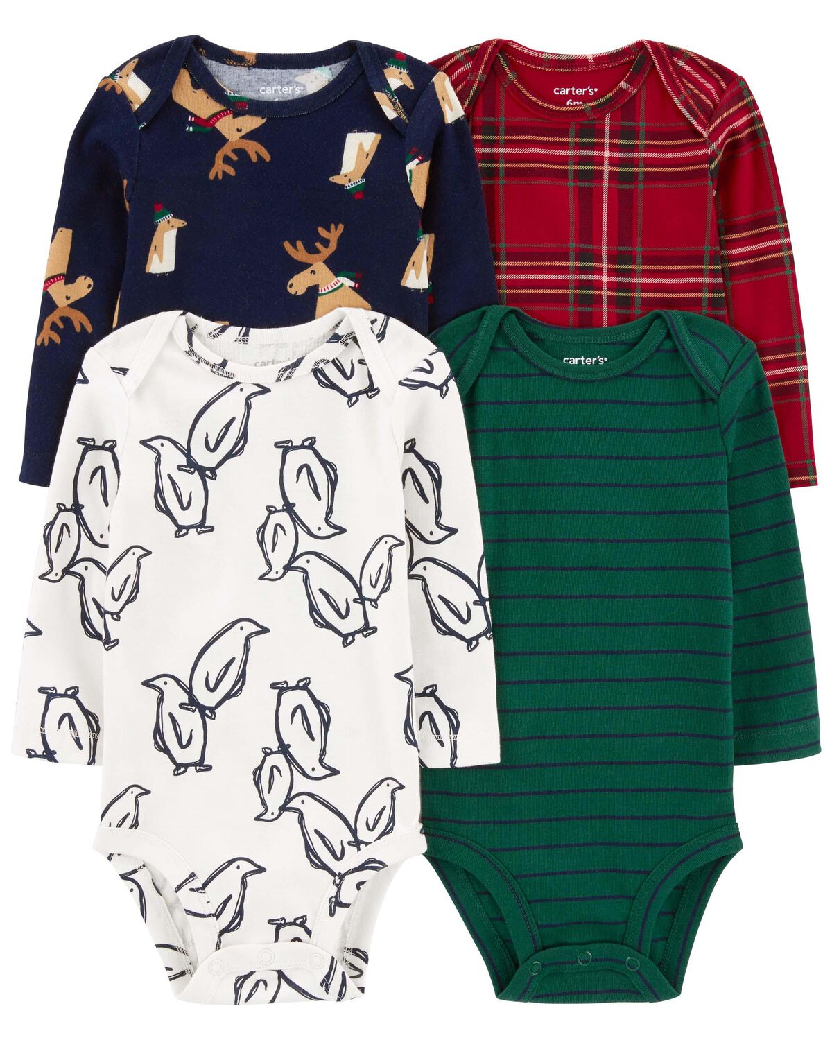 Baby 4Pack LongSleeve Bodysuits Carter's Carter's