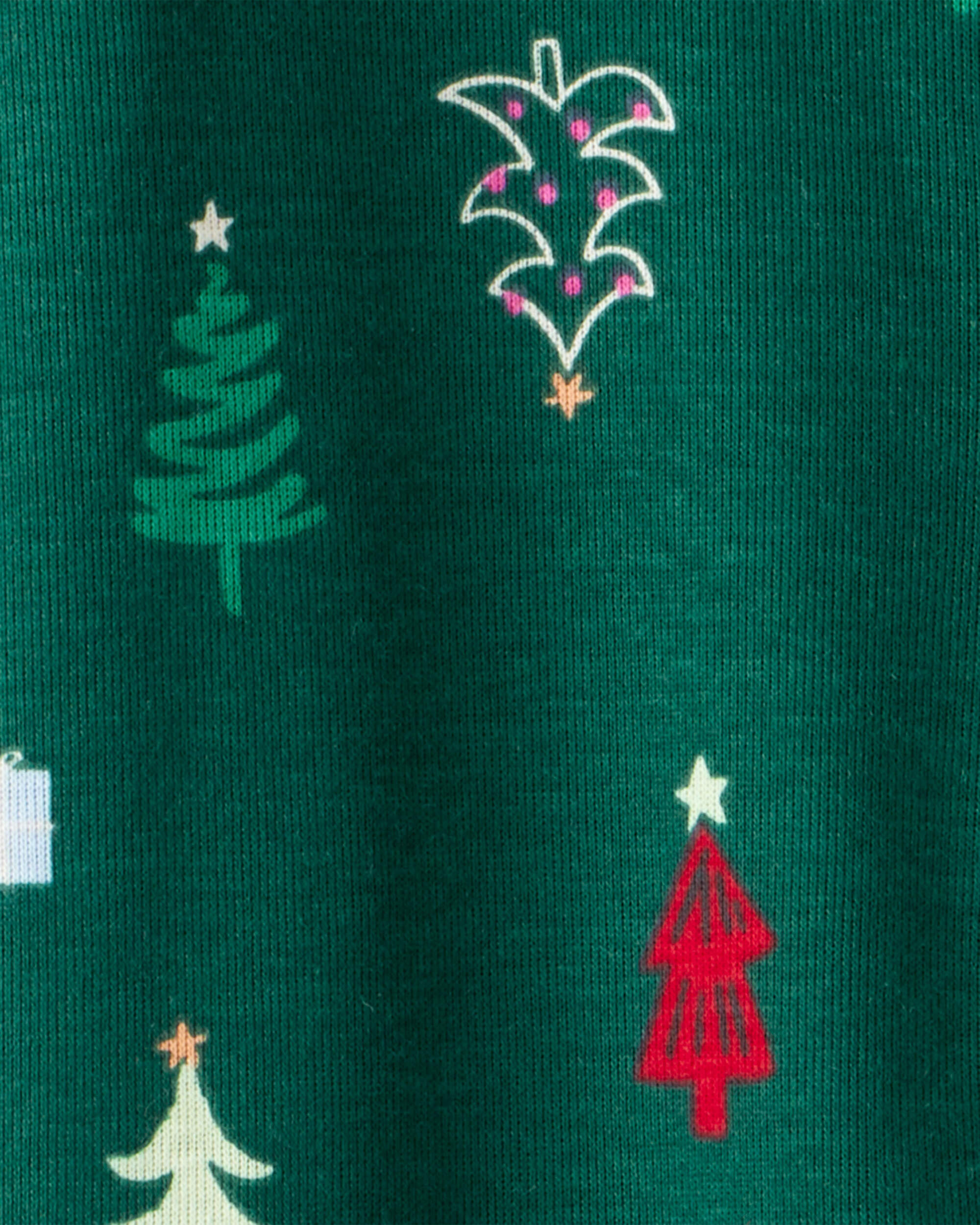 Baby Green Trees 100% Cotton Long-Sleeve Sleep & Play Pajamas - Green