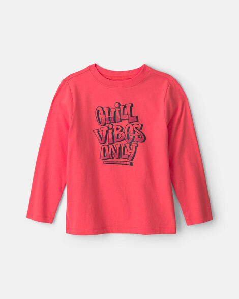 boys 'chill vibes only' long-sleeve graphic tee - orange