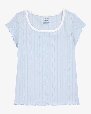 Product image 1 of Kid Pointelle Baby Tee - Blue