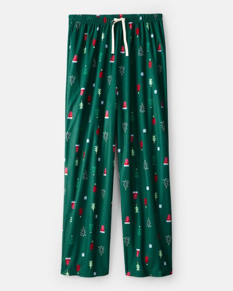 adult christmas trees loose fit pajama pants - green