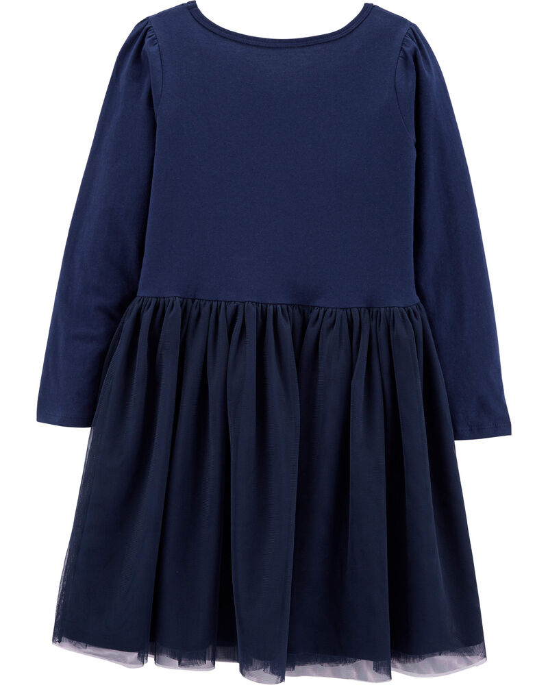 Kid Navy Tutu Jersey Dress