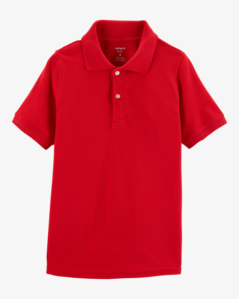 boys piqué uniform polo - red