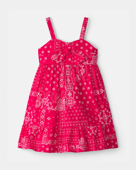 Toddler Girl Bandana Sleeveless Dress - Red