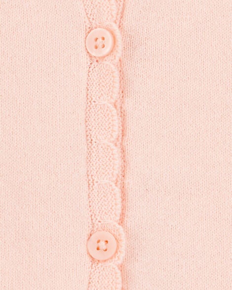  Product image 2 of Toddler Scalloped Trim Cardigan Sweater - Pink