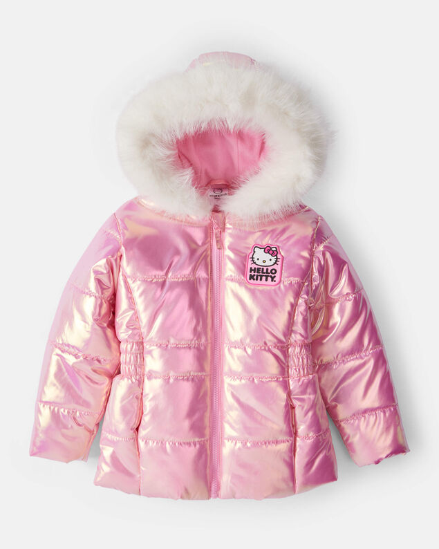 Product image 1 of Girls Hello Kitty® Hooded Heavyweight Winter Jacket - Pink